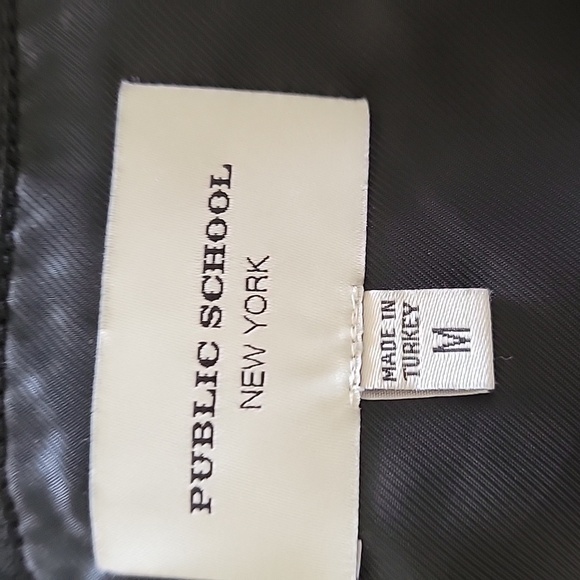 Public School New York Size M Leather Hooded Zip Front Jacket, NWOT - Picture 6 of 12